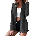 VERABENDI Women's Lightweight Cardigan Sweater Snap Button Front
