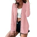 VERABENDI Women's Lightweight Cardigan Sweater Snap Button Front