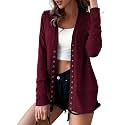 VERABENDI Women's Lightweight Cardigan Sweater Snap Button Front
