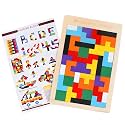VERAT Montessori Wooden Shape Sorter Toy | Color &amp; Shape Matching Stacking Puzzle | Educational Learning Toy for Toddlers Boys &amp; Girls Age 1 2 3 Years (Tetric)