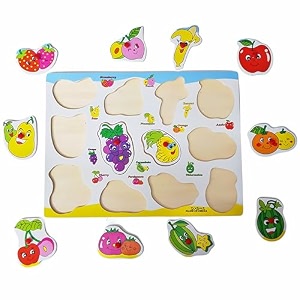 verat wooden clock teaching time number blocks shape color stacking sorting montessori early learning educational toy  gift for 3 year old toddler baby kids wooden fruit puzzle toy