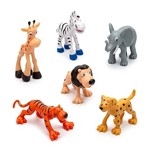 animals set of 6 animals figure mini animal toy set for kids  wild jungle animal figures lion tiger elephant giraffe zebra leopard educational learning toys for boys amp girls jungle toys