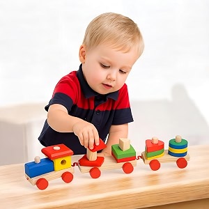 verat montessori wooden shape sorter toy  color amp shape matching stacking puzzle  educational learning toy for toddlers boys amp girls age 1 2 3 years woodan train
