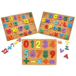 verat 3-in-1 wooden alphabet number amp shape puzzle set for toddlers  montessori educational learning toy for kids ages 2-4  early learning abc 123 and shapes puzzle toy