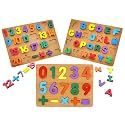 VERAT 3-in-1 Wooden Alphabet, Number &amp; Shape Puzzle Set for Toddlers | Montessori Educational Learning Toy for Kids Ages 2-4 | Early Learning ABC, 123, and Shapes Puzzle Toy