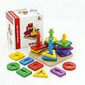 VERAT Montessori Wooden Shape Sorter Toy | Color &amp; Shape Matching Stacking Puzzle | Educational Learning Toy for Toddlers Boys &amp; Girls Age 1 2 3 Years (4 Shape Woodan)