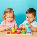 VERAT Montessori Wooden Shape Sorter Toy | Color & Shape Matching Stacking Puzzle | Educational Learning Toy for Toddlers Boys & Girls Age 1 2 3 Years (5 Town Blocks)