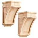 Vercraft 2 Pcs 3-1/2" x 3-7/8" x 6-5/8" Wood Corbels, Wooden Shelf Brackets