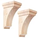 Vercraft 2 Pcs 3-1/2" x 3-3/4" x 6" Wood Corbels, Wooden Shelf Brackets