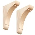 Vercraft 2 Pcs Wood Corbel Wooden Shelf Bracket, 6 1/2 x 9 x 1.75 Inches