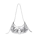 Verdusa Women's Pleated Shoulder Bags Metallic PU Leather Clutch Handbag