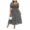Verdusa Women's Plus Size Dresses Summer Boho Floral Wedding Guest Dress