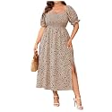 Verdusa Women's Plus Size Dresses Summer Boho Floral Wedding Guest Dress