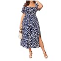 Verdusa Women's Plus Size Dresses Summer Boho Floral Wedding Guest Dress