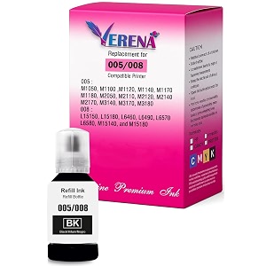 verena 008 black refill ink for epson l6460l6490l6550l6570l6580l11160l15150l15160 printer black - 1pcs