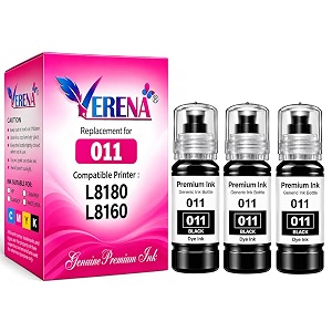 011 refill ink compatible for epson printers - black 3pic