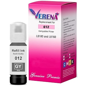 verena 011 amp 012 refill ink bottle compatible for epson l8180 and l8160 printer grey