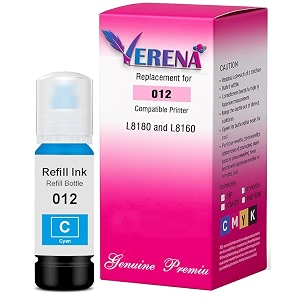 verena 011 amp 012 refill ink bottle compatible for epson l8180 and l8160 printer cyan