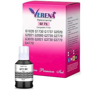 verena gi-71 refill ink compatible for canon g1020g2020g2021g2060g3020g3021g3060 printers 1 black pack of 1