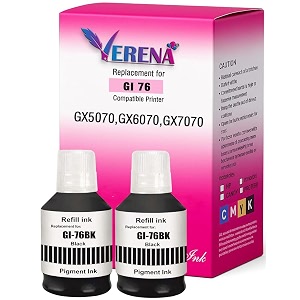 verena gi-76 ink suitable bulk bottle pigment refill ink for canon maxify gx5070gx6070gx7070 printer black pack of 2