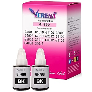 verena gi 790 ink refill compatible for canon g1000 g1010 g1100 g2000 g2002 g2012g3000 g3010 g3012 g3100 g4000 printers pack of 2 black