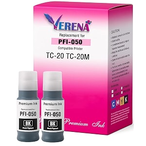 verena pfi 050 black refill ink compatible for canon imageprograf tc-20 tc-20m ink tank printers