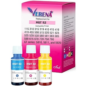 verena gt 52 refill ink compatible for hp ink tank 115310315319410415416419455500515530589615750790670gt5810gt5811gt5820 printers tricolour