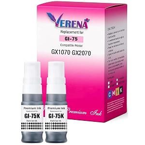 verena gi-75 bk black refill ink compatible for canon maxify gx1070 gx2070 printers pack of 2