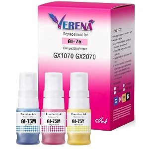verena gi-75 refill ink compatible for canon maxify gx1070 gx2070 printers black and color