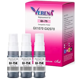 verena gi-75 black refill ink compatible for canon maxify gx1020 gx2020 printers