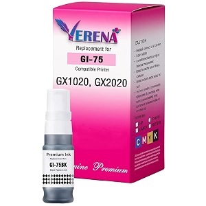 verena gi-75 black refill ink compatible for canon maxify gx1020 gx2020 printers pack of 1