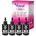 VERENA 774/7741/T7741 Pigment Black Ink Refill Bottle Compatible for M100/M105/M200/M205/L605/L655/L1455 Printer 140ml (4 Pack)
