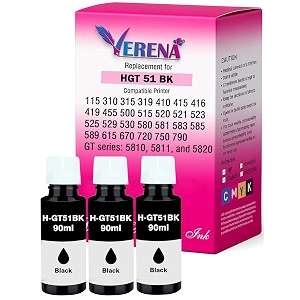 verena refill ink bottle compatible for hp deskjet 58105811582058215822 inktank wireless 310315316319410415416419smart tank 115500510515516720750790 printers gt51 90ml x 3