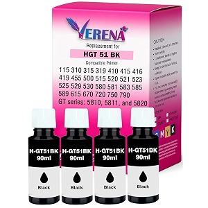 verena refill ink bottle compatible for hp deskjet 58105811582058215822 inktank wireless 310315316319410415416419smart tank 115500510515516720750790 printers gt51 90ml x 4