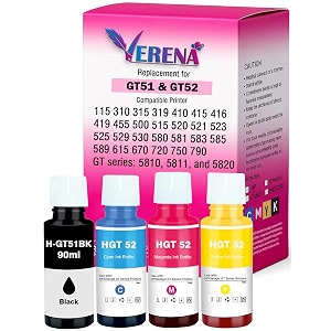 verena refill ink bottle compatible for hp deskjet 58105811582058215822 inktank wireless 310315316319410415416419smart tank 115500510515516720750790 printers gt51 amp gt52 ink set
