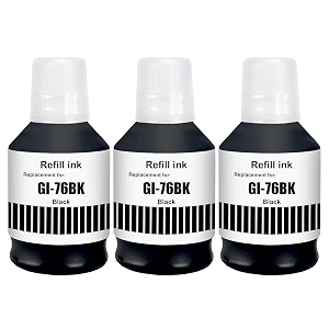 verena gi-76 ink suitable bulk bottle water based refill ink for canon maxify gx5070gx6070gx7070 printer black pack of 3