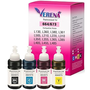 verena t664 refill ink compatible for epson l130 l310 l361 l380 l405 l565 l365 l485 l220 l360 l130 l130 and l380 printers black cyan magenta yellow