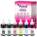 VERENA T673 Refill Ink Compatible for Use in Epson L801, L805, L1800, L800, L810, L850, L1300, L605 Ink Tank Printers - 70 ML Each Bottle (Black Cyan Magenta Yellow Light Cyan Light Magenta)