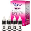 VERENA T673 Refill Ink Compatible for Use in Epson L801, L805, L1800, L800, L810, L850, L1300, L605 Ink Tank Printers - 70 ML Each Bottle (Black Pack of 4)
