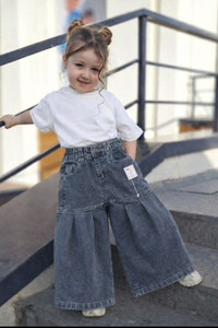 Veridyen Flared Girls Grey Jeans
