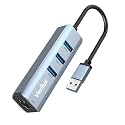 Verilux® 4 in 1 USB to Ethernet Adapter USB 3.0,RJ45 to USB C Thunderbolt 3/Type-C Gigabit Ethernet LAN Network Adapter, Compatible for Windows XP / 7/8/10, Mac OS, Linux