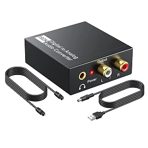 verilux digital to analog audio converter 192khz dac digital spdif optical to analog lr rca converter toslink optical to 35mm jack adapter for ps3 hd dvd ps4 amp apple tv home cinema
