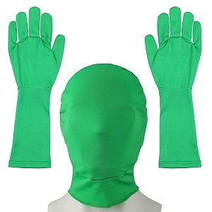 verilux green screen photography props green headcover and long sleeve gloves chroma key special effects background chroma keying green gloves and head cover for digital image and video editing