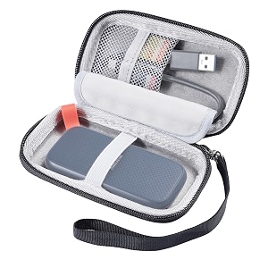 verilux hard carrying case storage bag for sandisk 480gb 1tb 2tb 4tb extreme pro portable ssd sdssde30  sdssde81 solid state drive eva shockproof water repellent protective storage travel bag