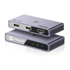 verilux 4k60hz hdmi splitter 1in2 out bi-directional hdmi switch splitter 2 in 11 in 2 hdmi connector display one at a time support for 4k 3d for blu-ray player roku tv switch xbox ps4 hdtv