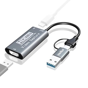 verilux hdmi to usb 30 video capture card capture card 4k 60fps with pd 100w type c charging port 2 in 1 hdmi to usbusb c converter for quest 3 vr switch ps45 live broadcast gaming streaming