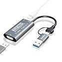 Verilux® HDMI to USB 3.0 Video Capture Card, Capture Card 4K 60fps with PD 100W Type C Charging Port, 2 in 1 HDMI to USB/USB C Converter for Quest 3 VR Switch PS4/5 Live Broadcast, Gaming, Streaming