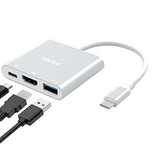 verilux type c adapter usb c to hdmi adapter 3-in-1 usb c adapter with pd port 4k30hz hdmi compatible with mobile phone tv projector for macbook airpronew m1 macbook