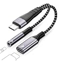 Verilux® USB C Charging Cable 2 in 1 USB C Audio Cable USB C to 3.5mm Jack Aux Cable PD 60W USB C Male to Female Charging Cable Car Audio Cable Compatible with i-Phone 16/15, Galaxy S24/S23 Ultra