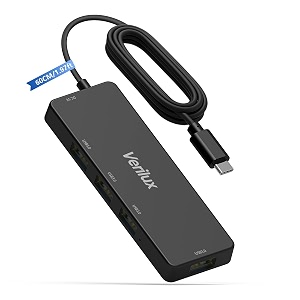 verilux usb c hub with 4 high speed 30 ports 60cm cable for macbook air